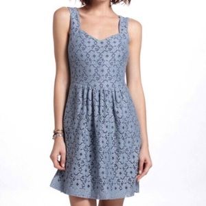 Anthro Deletta Silverfield Lace Midi Dress; size medium